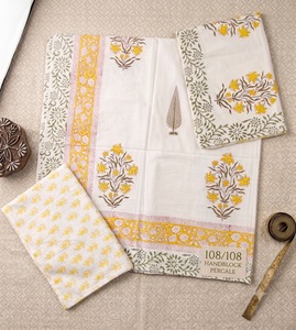 Parure de lit en percale à motifs floraux blancs, ensemble de draps en coton, imprimé floral lavable pour la maison - Product Image 3