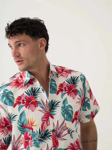 Nouvelles chemises hawaïennes pour hommes, fermeture à boutons, respirantes, écologiques, séchage rapide, 100% soie, chemises de plage pour hommes - Product Image 6