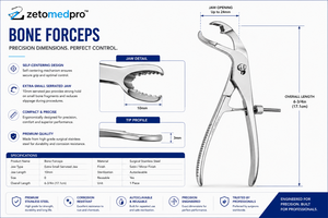 Pinzas para Huesos con Mordaza Serrada Extra Pequeñas y Autocentrantes ZETOMEDPRO MA-13-168 de 17.1 cm, Instrumentos Quirúrgicos Ortopédicos - Product Image 6