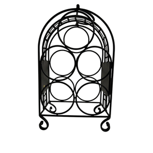 Porte-bouteilles en métal antique, capacité 5-9 bouteilles, présentoir, meuble de maison, support à vin autoportant, fait main, en solde - Product Image 1