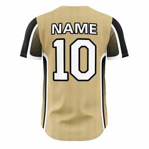 Camiseta de Béisbol al por Mayor, Personalizada por Sublimación, Unisex, Transpirable, Cuello en V, Manga Corta, 100% Poliéster, Uniforme Deportivo - Product Image 3