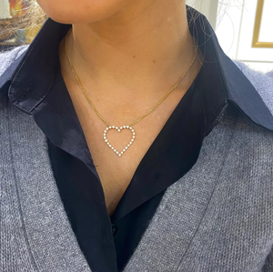 Collar con Corazón de Diamantes Flotantes de 1.00 CTW, Oro de 14K, Diamantes de Laboratorio, Joyería Romántica Minimalista - Product Image 6