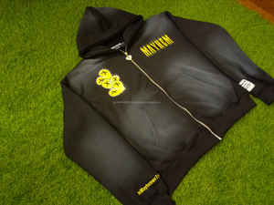 Heavy GSM Men's Winter Season Rhinestone Printed Hoodies Impresión de pantalla personalizada y bordado Trabajo Zip Up Hoodie 100% algodón - Product Image 5