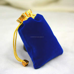 Nouvel arrivage de pochettes en velours bleu fil doré travail belle faveur de mariage sacs-cadeaux pour femmes fermeture éclair étanchéité thé retour cadeau - Product Image 1