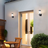 Lampes néon vintage E27 pour extérieur, avec contrôle photoélectrique, étanches, cylindriques, en aluminium, à montage mural, pour cour, jardin, avec capteur de sécurité, 3500K