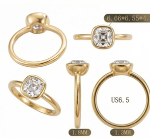 Anillo de Eternidad Clásico con Diamantes Creados en Laboratorio Jay Balaji Diamonds BR 271, Chapado en Oro de 9K, 1.5 CT F VS1, Corte Cojín, Engaste de Garras - Product Image 1