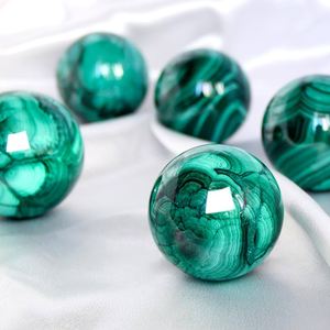 Sphères de malachite en pierre précieuse, vente en gros, sphères de cristal naturelles faites à la main, imperméables, provenant de Gujarat-Amayra Crystal Exports - Product Image 2
