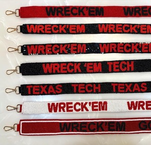 Correas de Tela para Bolsos Texas Tech Wreck'Em, Rojo, Negro y Blanco, Accesorios de Moda - Product Image 1