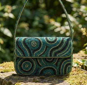 Stylish Handmade <b>Seed</b> Beaded <b>Storage</b> Bag Women Handbag Modern Decorative Shoulder Bag Evening Clutch Purse Fashion Accessories - Product Image 6