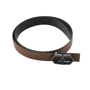 Ceinture en cuir pleine fleur personnalisée avec boucle ardillon métallique, motif écossais, décontractée, robuste, prix direct de gros - Product Image 6