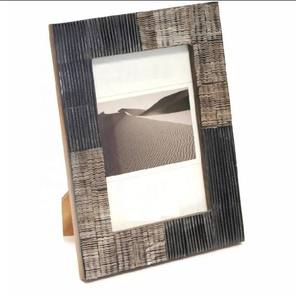 Bone Inlay UV Printed Handmade Floral Pattern Vertical Rectangle Wood Tabletop Photo Frame <b>Set</b> Luxury Home Decor Gift - Product Image 1