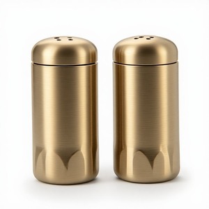 Juego de salero y pimentero de metal de alta resistencia diseñado para una organización elegante en la cocina y un control conveniente del condimento - Product Image 1