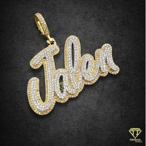 <b>Custom</b> "Jhalen " <b>Name</b> Pendant Iced Out Moissanite Diamond Hip Hop <b>Necklace</b> Luxury Bling Jewelry Gift - Product Image 4