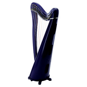 พิณแกะสลักทำมือคุณภาพดีที่สุด 27 สาย ดีไซน์โค้งสีดำ สายโลหะ 10 ชนิด แถมฟรีกระเป๋าสีดำและกุญแจปรับเสียง - Product Image 4