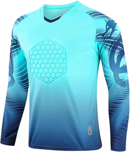 เสื้อฟุตบอลผู้รักษาประตูแบบขายส่งสำหรับผู้ชาย ระบายอากาศได้ดี แห้งเร็ว พิมพ์ลายแบบซับลิเมชั่น ชุดฟุตบอลพรีเมียม - Product Image 1