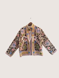 Abrigo Bohemio Bordado con Flores, Manga Larga, Cuello Mandarín, Talla Grande, Ropa de Abrigo Otoñal para Mujer - Product Image 5