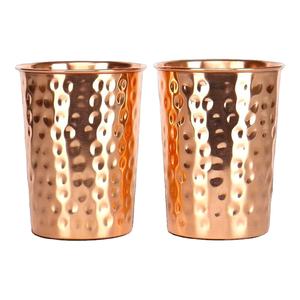 Verre à eau en cuivre pur, design martelé brillant, pour la cuisine, le bar, le whisky, le vin, verrerie en cuivre - Product Image 1