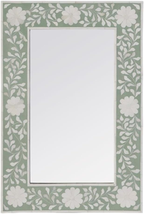 Custom Handmade Art Deco Carved Bone Inlay <b>Mirror</b> Frame by Rajasthani Artisan for Elegant Wall Decor - Product Image 6