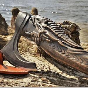 NM Customized Outdoor Industrial Grade Double Blade Viking <b>Axe</b> Head Steel <b>Wood</b> Handle High Quality Camping Hunting - Product Image 1