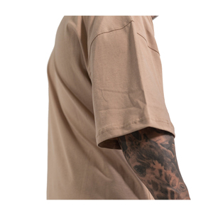 <b>Men's</b> Oversized O-Neck Short Sleeve <b>T</b>-<b>Shirt</b> Solid Color Contrast Trim Casual Jersey Fit 100% Cotton - Product Image 3