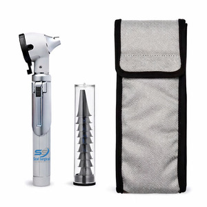 ชุดตรวจหูแบบพกพาไฟเบอร์ออปติกสีขาวขนาดเล็ก พร้อมไฟ LED สำหรับตรวจหู อุปกรณ์วินิจฉัยทางการแพทย์ ชุดตรวจหูขนาดเล็กแบบพกพาสำหรับการตรวจหู คอ จมูก - Product Image 1