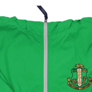 AKA Green Pullover Anorak Lightweight Quarter <b>Zip</b> Windbreaker Jacket with Embroidered Crest Women's Sorority Outerwear - Product Image 4