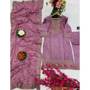 Conjunto de Fiesta Elegante para Mujer con Dupatta y Pantalón, Conjuntos Elegantes para Mujer - Product Image 2