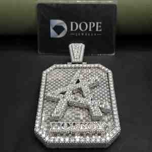 Pendentif HOTBOY personnalisé en acier inoxydable plaqué platine avec moissanite, 107,7 CT, unisexe, tendance, bijoux élégants - Product Image 6