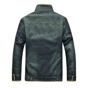 Men's <b>Denim</b> <b>Jacket</b> Solid Color Long Sleeve Button Fly Stonewashed Cotton Regular Fit Autumn Casual Wear - Product Image 4
