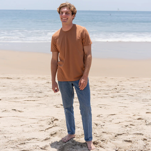 T-shirt pour homme en coton 100% brodé de qualité supérieure, 230g, couleur orange brûlé, confortable, décontracté, streetwear, tee-shirt doux et respirant - Product Image 6