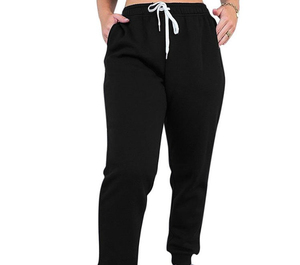 Pantalon de survêtement léger en coton pour homme avec taille élastique et chevilles à revers, idéal pour la course, l'entraînement et les tenues décontractées - Product Image 1