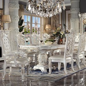 Set di 2 Sedie da Pranzo in Avorio e Perle Antiche con Finitura a Chiodi - Product Image 5