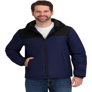 OEM Men’s Insulated Puffer <b>Jacket</b> Lightweight Quilted Winter Outerwear with Secure Zipper Pockets and High Collar - Product Image 3