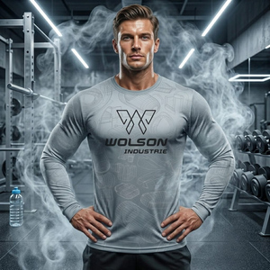 Camiseta Deportiva de Manga Larga para Hombre, de Alto Rendimiento, Secado Rápido, para Gimnasio, Fitness, Entrenamiento, Running, Cross Training y Actividades al Aire Libre - Product Image 6