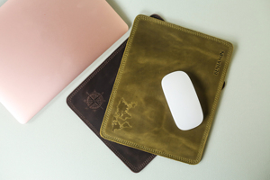 Handmade Real Leather Mouse Pad Anti Slip Suede Base Desk <b>Mat</b> Personalized Executive Writing Pad for <b>Computer</b> LMP-00031 - Product Image 6