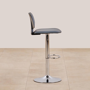 High <b>Back</b> Adjustable PU Leather Bar Chair Brown White Color Counter Height <b>Stool</b> Metal Base Contemporary Design Commercial Use - Product Image 5