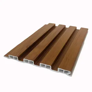 Top Selling Manufacturers Wooden Grain Wpc Wall Panels Designs For Decoration Bamboo And Wood Grille Board