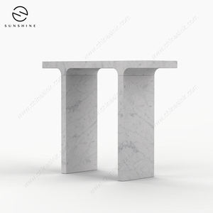 Designer Light Luxury Italian Marble <b>Console</b> <b>Table</b> Curved Glass Wood Living Room Bedroom House Villas Hotels <b>Storage</b> Model - Product Image 2