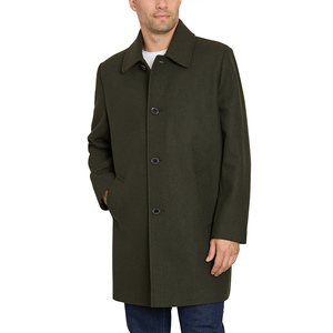 Manteau long pour homme de haute qualité, 100% coton, col en V, trench-coat décontracté, streetwear, vêtement d'extérieur, manteau d'hiver chaud, doublure en laine - Product Image 3