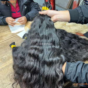 Vente en gros d'extensions de cheveux humains vierges 100% Remy style vague naturelle cuticule complète crue en vrac vietnamien trame unique cheveux alignés - Product Image 4