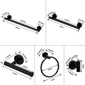 Set di 6 Portasciugamani da Bagno Moderni in Acciaio Inox, Montaggio a Parete con Finitura in Nichel per Hotel - Product Image 6
