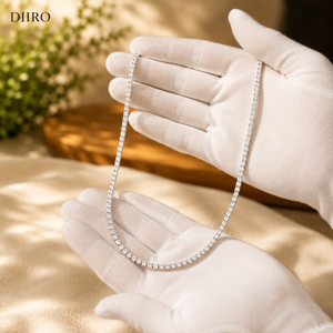 Iced Out 925 Sterling Silver Round Brilliant Cut Diamond <b>Tennis</b> <b>Necklace</b> Moissanite Men's Everyday Wear - Product Image 6