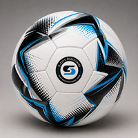 Balón de Fútbol con Patrón Blanco, Rojo, Negro y Amarillo, Balón de Entrenamiento Resistente, Talla 5