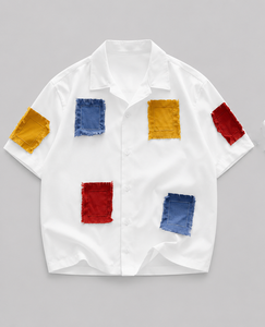 เสื้อเชิ้ตแขนสั้นผู้ชายแบบลำลอง ปกคอพับ เสื้อเชิ้ตฤดูร้อน - Product Image 1