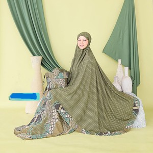 Élégance Révélée : Robe de Prière Ajf Mukena Série Rotary Beiza, Abaya Légère et Respirante en Polyester pour l'Aïd et les Mariages - Product Image 1