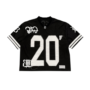 Unisex Customized Color V-neck <b>Short</b> Sleeve <b>Mesh</b> American Football Jersey Breathable 100% Polyester Heat Transfer Printed - Product Image 2