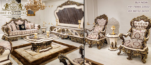 Regal Look ชุดโซฟาแกะสลักสำหรับห้องนั่งเล่น,ชุดโซฟา7ที่นั่งแกะสลักด้วยมือสไตล์โบราณสำหรับห้องนั่งเล่นแกะสลักด้วยมือสไตล์ยุโรป - Product Image 4