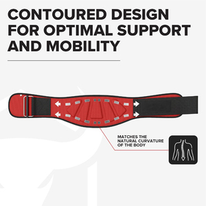 Red Mesh Waist Support <b>Belt</b> With Adjustable Hook And Loop Closure For <b>Weight</b> Lifting Strength Training Unisex Fitness Safety - Product Image 3