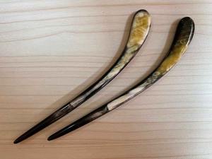 Épingle à cheveux en corne de buffle naturelle, faite à la main, vintage, pour femme, support de chignon, accessoire capillaire écologique - Product Image 3