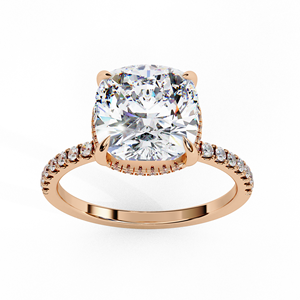 3.25ct EF VVS-VS IGI Certified <b>Cushion</b> Cut Lab Grown Diamond Rhodium Plated 14K Gold Engagement Ring - Product Image 1